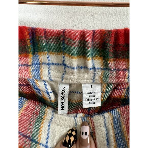 NWT Nordstrom Christmas Holiday Cozy Soft Fleece Wide Straight Leg Pajama Pants - Picture 3 of 6